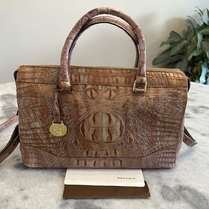 Brahmin Crandall Croc-Embossed Satchel